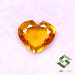 Certified Natural Yellow Sapphire Heart Shape Cut 5.50x5 mm 0.53 CTS Loose Gems - Picture 1 of 4