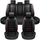 Black Full Set Car Seat Covers Deluxe Universal Protector Pu Leather Seat Covers