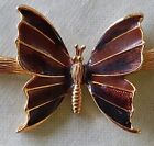 Butterfly Goldtone W Brown Choker 16
