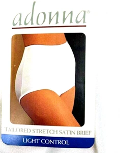 JC.Penney Adonna Light Control Stretch Satin Panties. COLOR WHITE Size Medium - Picture 1 of 5