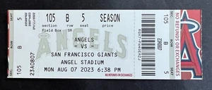 2023 San Francisco Giants vs Los Angeles Angels Ticket Stub 8/7/23 - Mint!!! - Picture 1 of 1