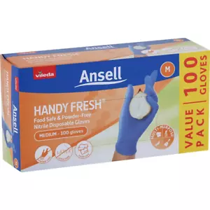 Ansell Handy Fresh Nitrile Disposable Gloves Medium 100 Pack - Picture 1 of 2