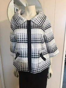 Classiques Entier Polka Dot Zip Front Short Jacket W/Wide Sleeves Pockets Size S - Picture 1 of 7