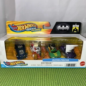 2024 Hot Wheels Racer Verse 4 Pack: Batman, Harley Quinn, Robin, & Catwoman New - Picture 1 of 5