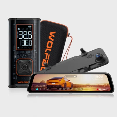 WOLFBOX 12 pulgadas G840H Espejo Dash Cam 2.5K WIFI GPS e Inflador de Neumáticos de Coche 150PSI Foto 1 de 4