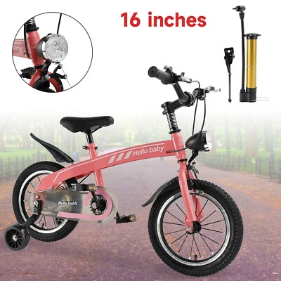 14/16 inches kid's bike children bicycle with  LED headlight auxiliary wheels E4 - Image 1 of 4