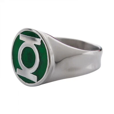 Green Lantern Symbol Stainless Steel Ring Green - Image 1 of 3