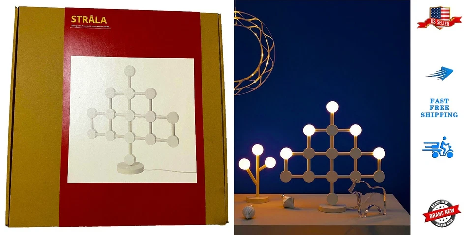 Ikea STRALA LED Table Lamp Candelabra WHITE 18.5” 705.628.55