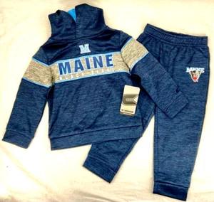 NEW Maine Black Bears Colosseum Outfit Set LS Hoodie Pants Sweatsuit Toddler 3T - Picture 1 of 8
