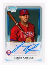 2011 Bowman Draft Larry Greene #BCAP-LG Chrome Prospect Autographs Phillies