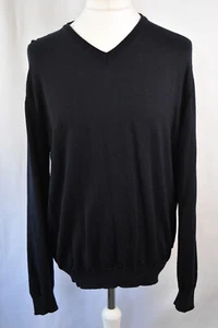 HUGO BOSS Mens Jumper Long Sleeve Blouse V Neck Virgin Wool Cardigan Size XL - Picture 1 of 9