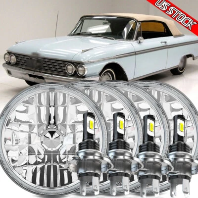 Fit Ford Galaxie 500 1962 - 1974 5.75 英寸 5-3/4 英寸 LED 头灯 高低密封光束 — 第 1/4 张图片