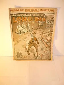 LONG BOY Good-Bye Ma! Good Bye Pa, etc. - Vintage Sheet Music 1917 - Picture 1 of 9