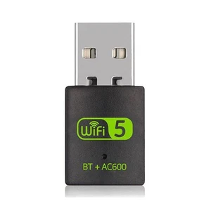 Black Mini USB Wireless Blue-tooth 5.0 Adapter 2.4G/5GHz WiFi Receiver - Afbeelding 1 van 5