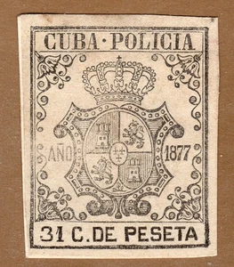 ESPAÑA CUBA 1877  FISCAL POLICIA USADO  31 CTMOS. - Bild 1 von 1
