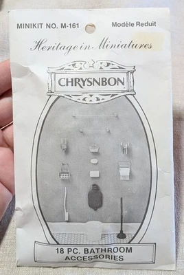 Kit de acessórios de banheiro vintage para casa de bonecas Chrysnbon 18 peças nº. M-161 - Imagem 1 de 3