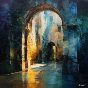 Leonid Afremov SACRED MARKET Oil Paint 30"x24" LIMITED EDITION GICLEE ORIGINAL - Picture 1 of 9