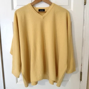 eskandar O/S Boxy GELB 100% Kaschmir V-Ausschnitt Long Kaschmir Pullover - Bild 1 von 7