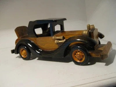 Coche de madera vintage antiguo Duesenberg 9-1/2" de largo hecho a mano Foto 1 de 4
