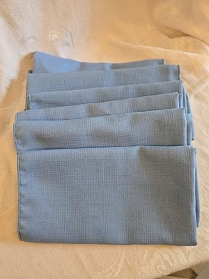 Set of 6 Dinner Napkins Cotton Blend 15" x 15" Light Blue - Image 1 of 4