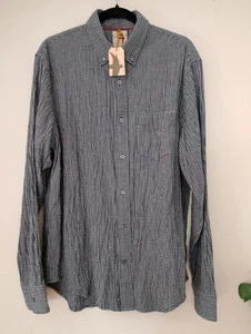 Neu mit Etikett Relwen Seersucker Flanellhemd M301719 blau weiß Large für Herren - Bild 1 von 5