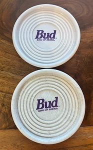 Lot of 2 Bud King of Beers Plastic Coasters Anheuser Busch 3 1/2" Round - Picture 1 of 3