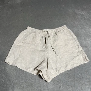 Banana Republic High Rise Linen Shorts Womens Medium Beige Pull On Coastal - Picture 1 of 6