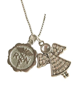 Nursing RN Caduceus Angel Necklace 20" Silver Plated Graduation Gift Medical - Picture 1 of 11
