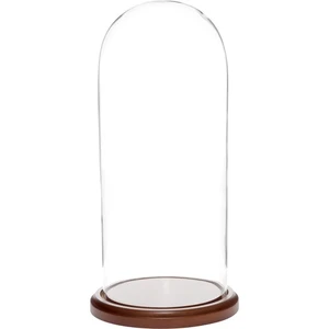 Plymor 5.5 inch x 13 inch Glass Display Dome Cloche (Dark Wood Base) - Picture 1 of 2