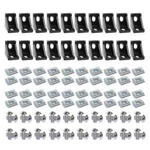 20 Sets 10 Serie Extrusion Schwarz Klammern 1" x 1" 1010 Aluminium Extrusion Pr... - Bild 1 von 7