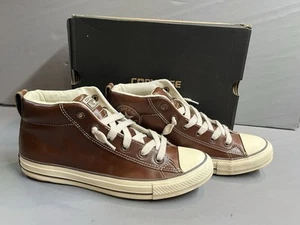 Converse Chuck Taylor All Star braune mittelhohe Leder-Sneaker Herren Gr. 8,5 136420C - Bild 1 von 6