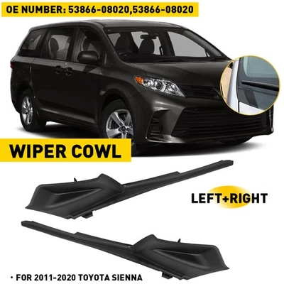 Front Windshield Wiper Side Cowl Extension Cover For Trim 11 -20 Toyota Sienna K - Image 1 of 4