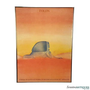 Impresión de arte de pared vintage abstracto surrealista folón esfinge enmarcado - Imagen 1 de 11