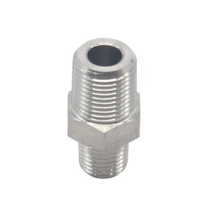 1/4" NPT Male x 3/8" NPT Male Hex Nipple Pipe Adapter Stainless Steel 304 - Picture 1 of 6