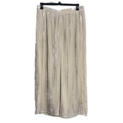 Pantalones de tobillo ancho Eileen Fisher Large Petite PL terciopelo aplastado almendra nuevos con etiquetas Foto 1 de 4