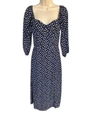 Trixxi Midi Floral Dress Navy Prairie Peasant Earthy Wanderlust Farmcore Size Sm - Image 1 of 4