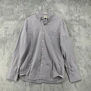 J Crew Shirt Mens Large Multicolor Check Slim  2 Ply Cotton Button Up Designer - Picture 1 of 13