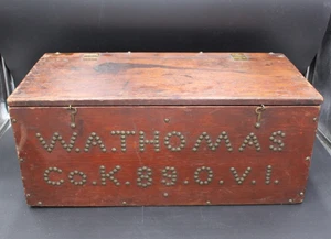 Cofre de campamento de soldados 89th O.V.I. Guerra Civil - Caja identificada Wm Thomas - Imagen 1 de 9
