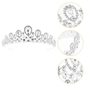  Copricapo da sposa corona decorativa corona con strass corona fascia da donna - Foto 1 di 17