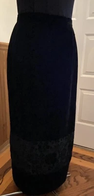 Maxi Falda Lápiz Recta Dobladillo Burnout Terciopelo Negro De Colección Susan Bristol Para Mujer 10 Foto 1 de 4