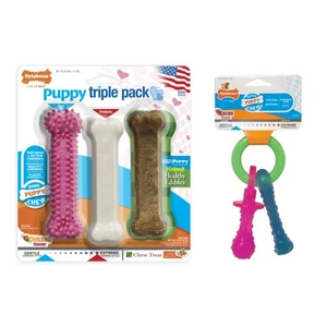 NylabonePuppy Pink Variety Toy & Treat Triple Pack & Keys- Chicken & Lamb Starte - Picture 1 of 9