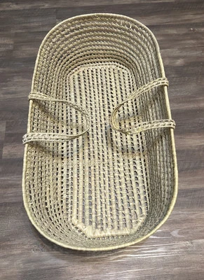 Cesta de mimbre para bebé Moisés 32x17x9,5 boho tejido de mimbre natural Foto 1 de 4