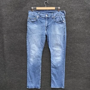 True Religion Ricky Mens Jeans 34 Blue Denim Mid Rise Relaxed Straight Zip Fly - Picture 1 of 21