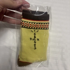 CACTUS JACK Travis Scott Socks • Yellow Brown • One Size • New Sealed - Picture 1 of 6