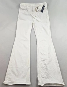 White House Black Market WHBM Damenhose Gr. 6 weiß HR Skinny Schlaggürtel - Bild 1 von 11