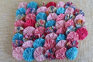 Lot #148 Handcrafted Yo Yo Pinwheels for Quilting Crafting 50 Pc - Picture 1 of 6