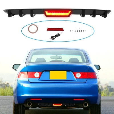 For Acura TSX 2004-2014 Rear Bumper Diffuser Spoiler Lip w/ LED Tail Brake Light - Image 1 of 4