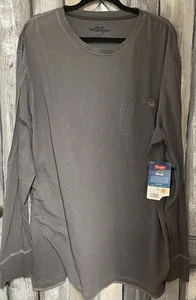Camicia da lavoro Wrangler outdoor manica lunga grigia tasca vestibilità rilassata taglia XLT - Foto 1 di 7
