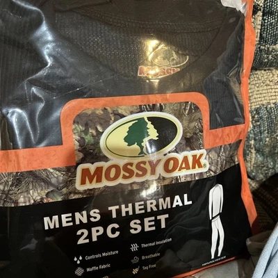 MOSSY OAK MENS THERMAL UNDERWEAR SET M- BLACK Bin F - Image 1 of 2