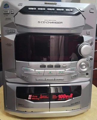 Panasonic CD Stereo System SA-AK29 5 CD Changer / Cassette Decks No Speakers  - Image 1 of 4